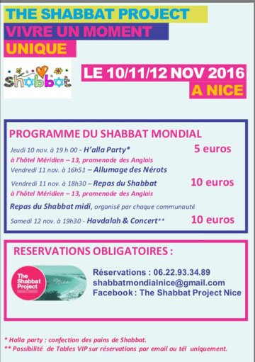 programme chabbat mondial 2016